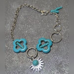 Turquoise and Western Sun chain bracelet BC-15-005